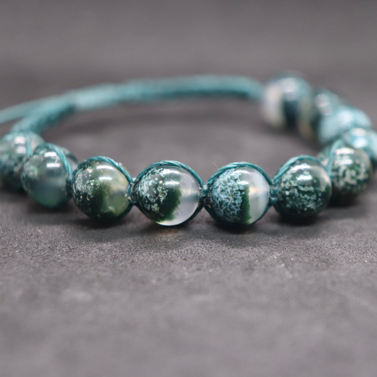 ガーデンモスアゲートマクラメブレスレット