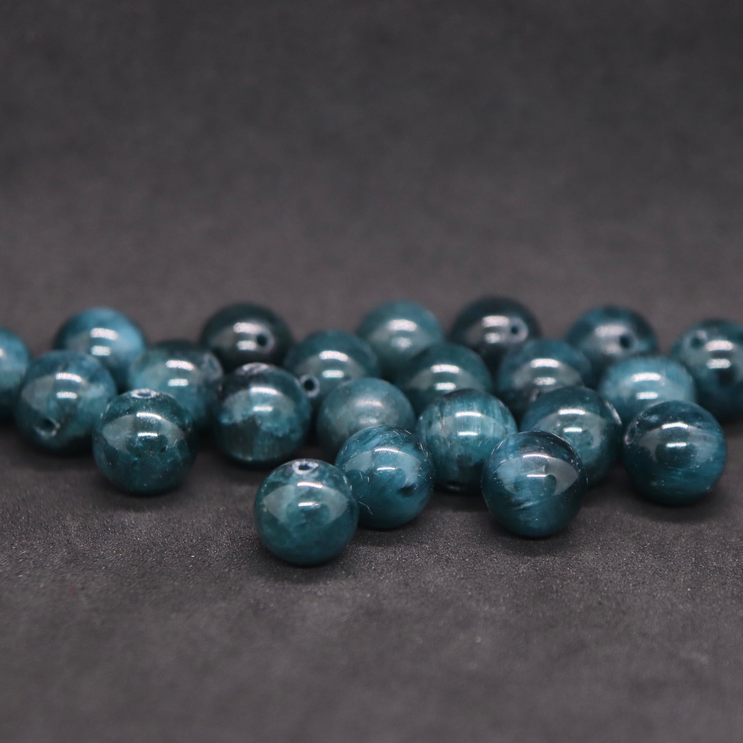 天然色ディープブルーグリーンアパタイト9㎜一粒売り