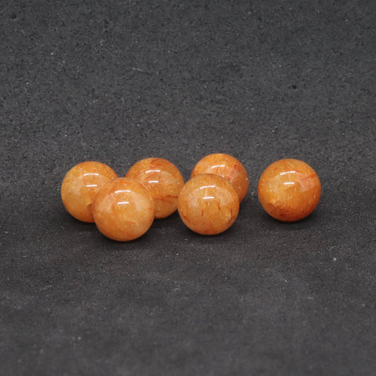 イエローオレンジルチルクォーツ7㎜一粒売り