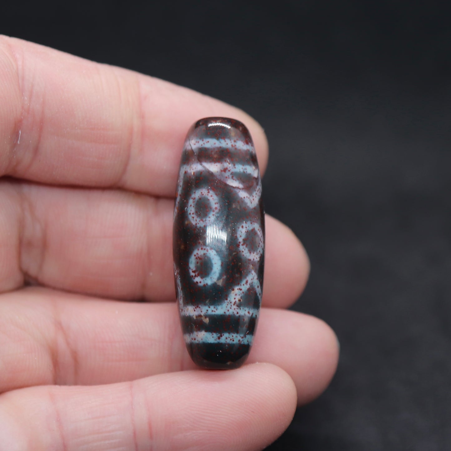 赤朱砂七眼天珠37.9㎜