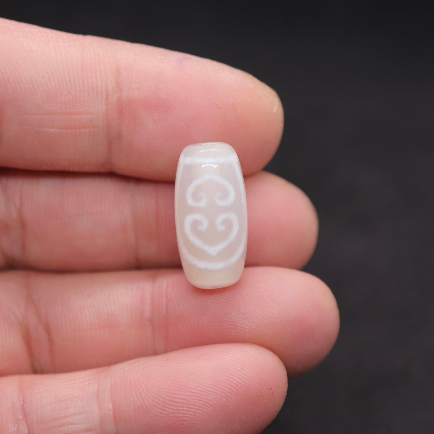 老玉髄双心双心白天珠20㎜ rs51