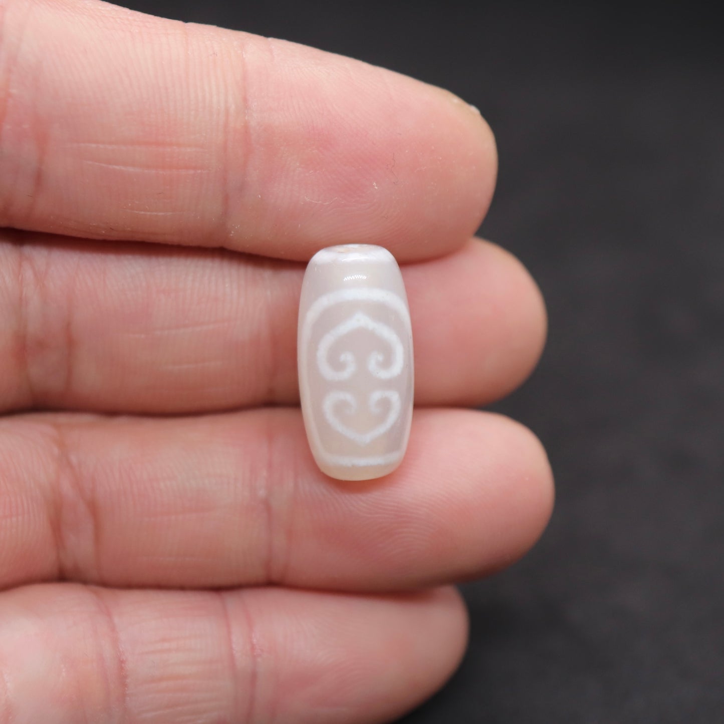 老玉髄双心双心白天珠20㎜