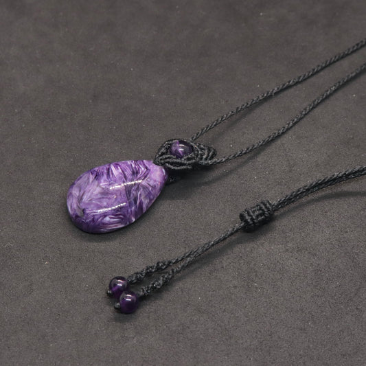 チャロアイトマクラメネックレスml23