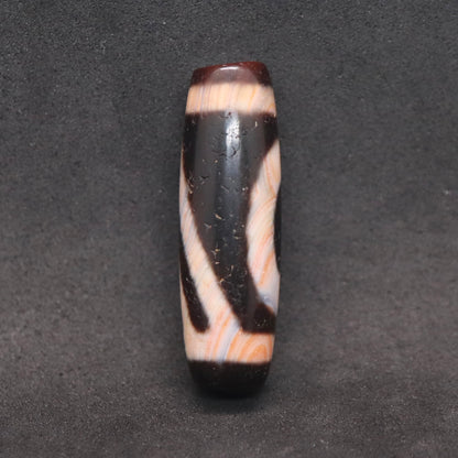 赤朱砂一眼山形天珠34.5㎜