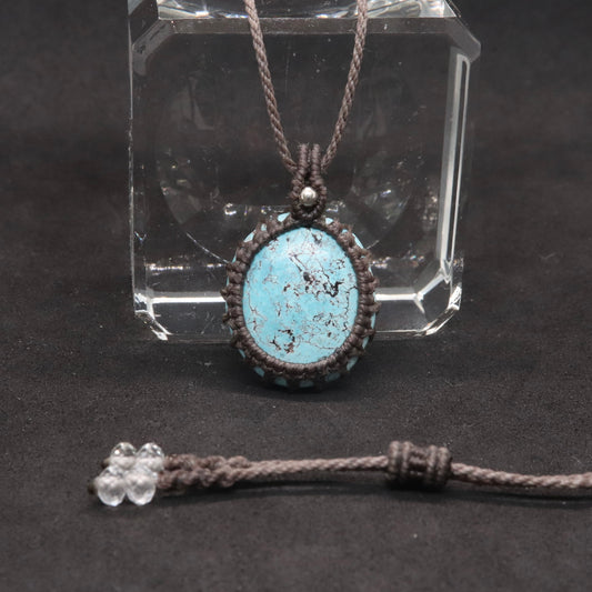 ターコイズマクラメネックレスtm15