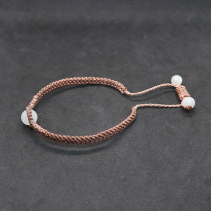 ホワイトムーンストーンマクラメブレスレット