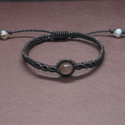 オレンジラブラドライトマクラメブレスレット