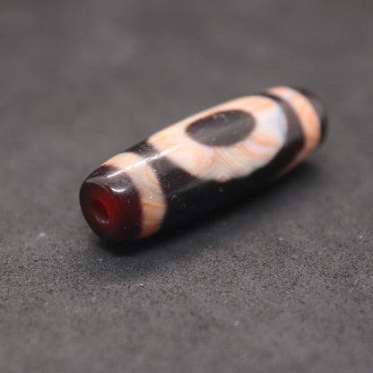 赤朱砂一眼山形天珠34.5㎜