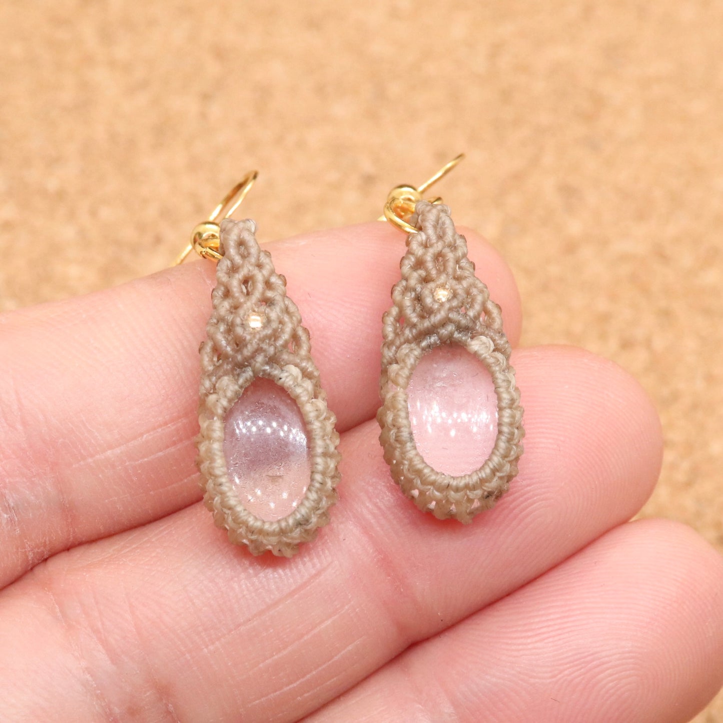 水晶マクラメピアス・イヤリングmqp23