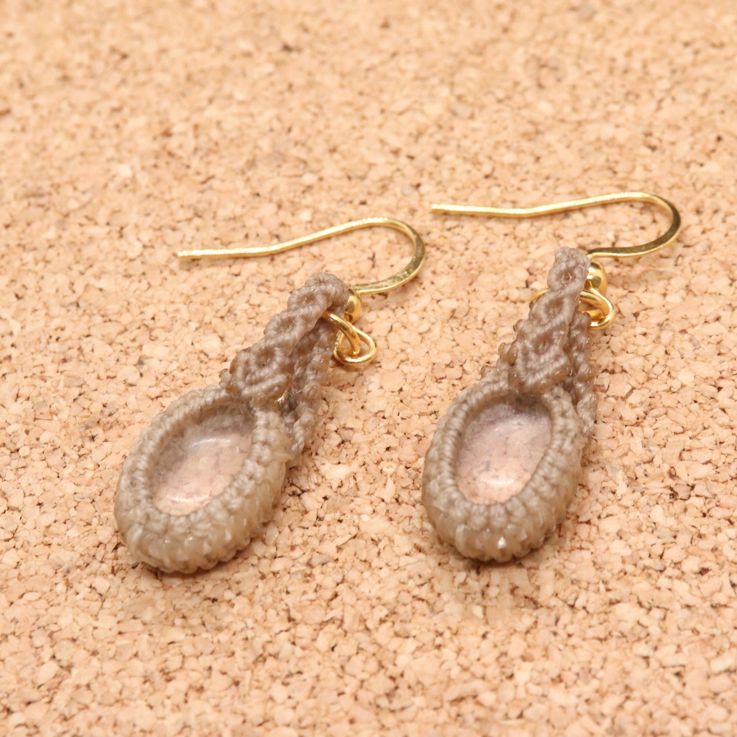 水晶マクラメピアス・イヤリングmqp23