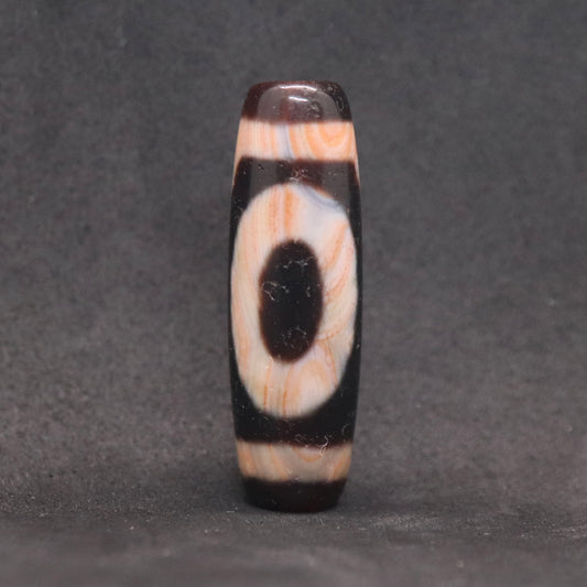 赤朱砂一眼山形天珠34.5㎜