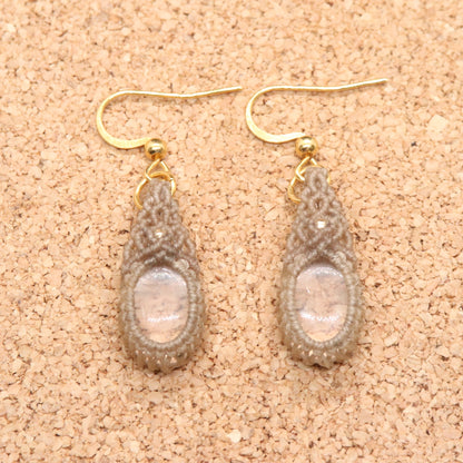 水晶マクラメピアス・イヤリングmqp23