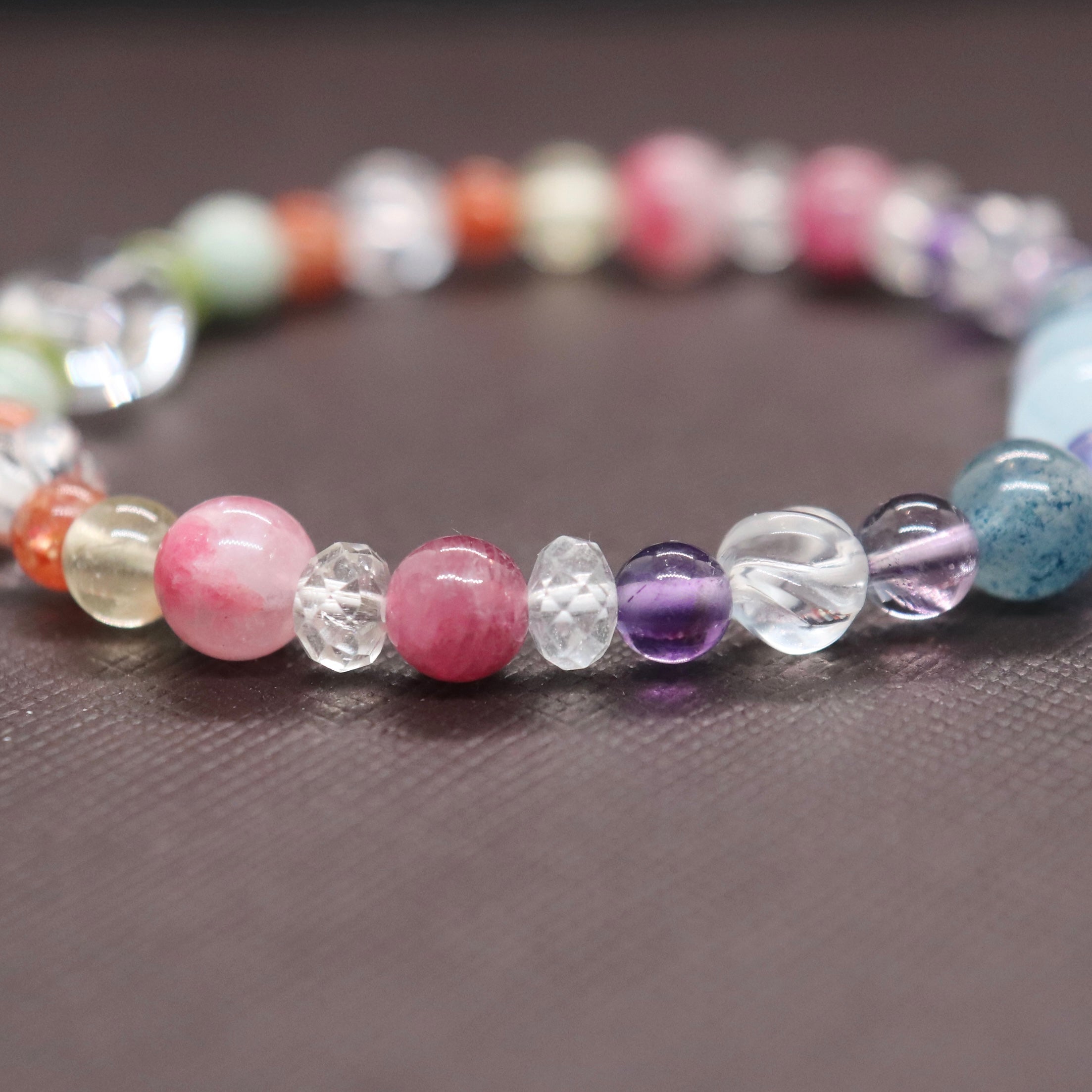 Rainbow七色玉ブレスレット2 – 天然石屋 優月堂