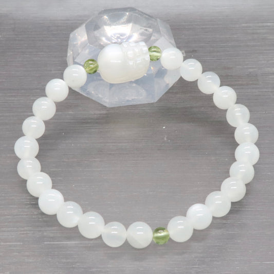 ホワイトムーンストーン貔貅ブレスmh18