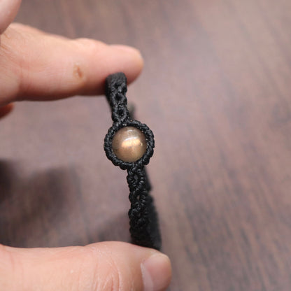 オレンジラブラドライトマクラメブレスレット