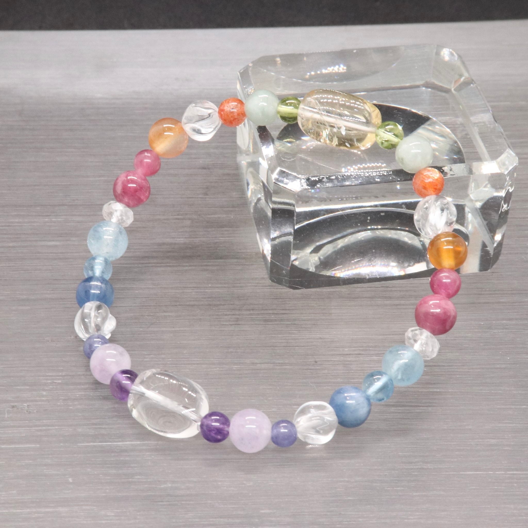 Rainbow七色玉ブレスレットS