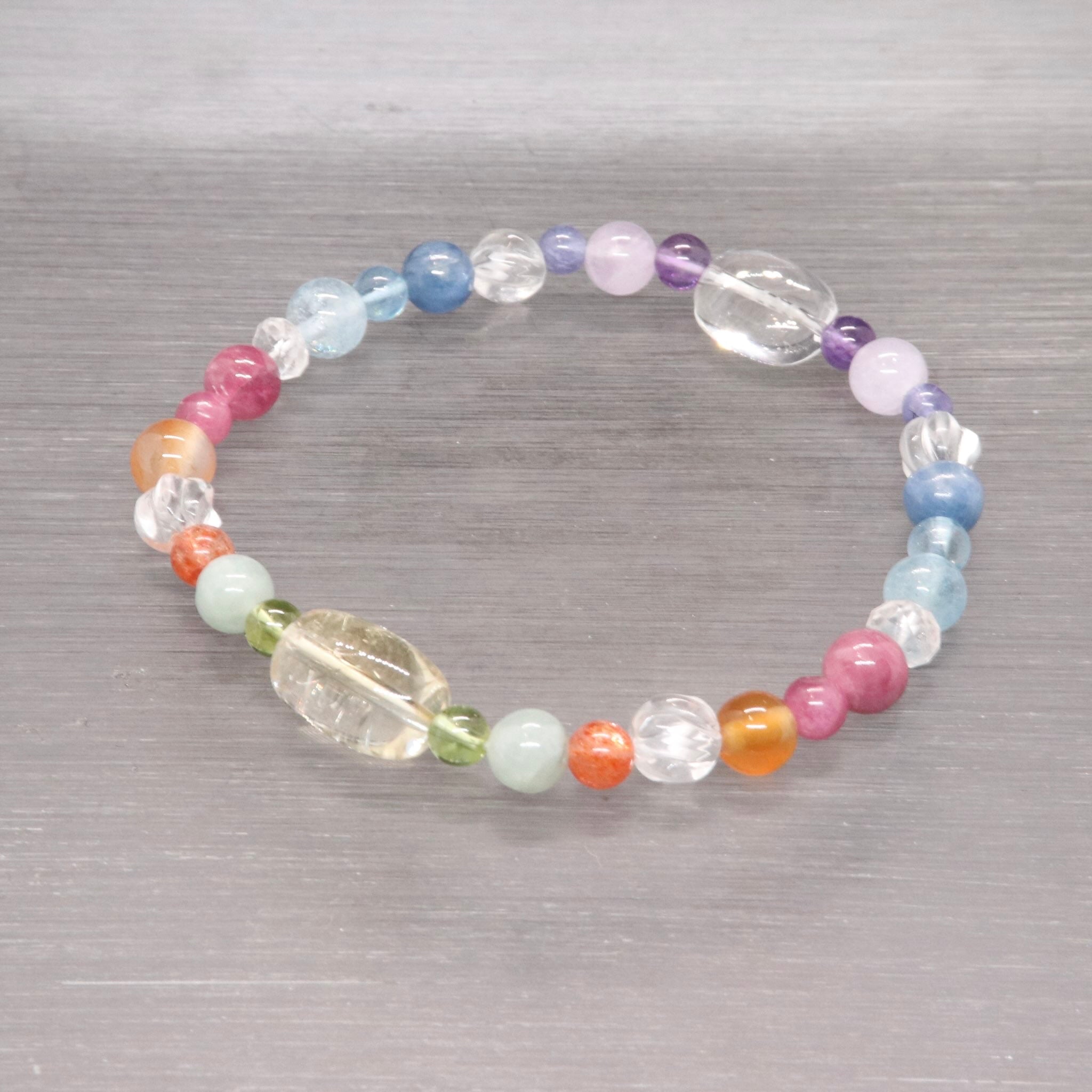 Rainbow七色玉ブレスレットS